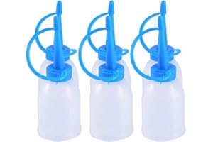 Hapivida Bouteilles Applicateurs de Pointe En Plastique de 30ML, 6 Pièces, Bouteille de Colle Translucide Vide, Outil Artisanal de Quilling pour Peinture Acrylique, Huile, Encre Liquide