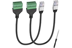 XMSJSIY XMSJSIJ rj12 zacisk śrubowy na 6-pinowy, bezlutowy adapter, kabel przedłużający, wtyczka na 6-pinowy, przedłużacz do telefonu stacjonarnego, 2 szt