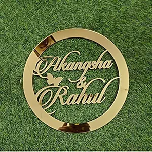 Sketchfab Acrylic Monogram Alphabet Laser Cut Home Customized Gold Shining for Birthday Gift for Girls, Men, Women Wedding Anniversary House Birthday Letter Initials Decorations Size-12