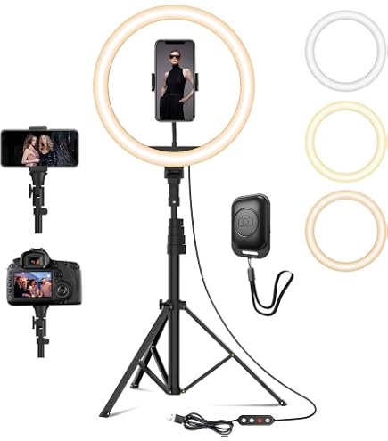 Ring Light 10'' Office with Phone Stand and Stand, Tripod Ring Light, Video Conference Lamp with Adjustable Office Bracelet for YouTube, Tiktok Ring Light 10'' Office with Phone Stand and Stand, Tripod Ring Light, Video Conference Lamp with Adjustable Office Bracelet for YouTube, Tiktok