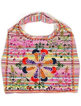 HAB & GUT (IB00V) verschiedene Designs und Farben, Indische Damentasche aus 100 % Baumwolle, farbige Schulterbeutel...