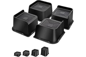 MixDora Bed Risers Heavy Duty 3 inch Furniture Risers L-Shape Table Riser Chair Raisers Lifter for Sofas Couches Desks Set of 4 Pack