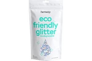 Hemway Eco Friendly Biodégradable Glitter 100 g / 3,5 oz cosmétique Bio Safe Étincelle végétalien pour le visage, fard à paupières, Craft - 1/8" 0,125" 3 mm - Argent Holographic
