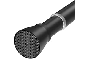 HAOYUNTE Black Shower Curtain Rail Extendable Curtain Poles 70-130 cm Net Curtain Rods Tension Rods for Curtains Shower Curtain Rod Telescopic Curtain Pole No Drilling Spring Rod for Windows,Bathroom