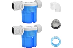 Rarapop 2Pcs 1" Automatic Float Valve Water Level Control Inside Type, Water Level Control Valve for Livestock Water Tank Toilet Swimming Pool Aquarium Automatic Irrigation (1" Side Water Inlet)