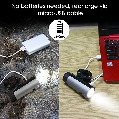 LED Fahrradbeleuchtung, AQV Premium Qualität Fahrradlampe LED Fahrrad Licht Set, 380 Lumen Fahrrad Lichter Installationssatz, LED Frontlicht & Rücklicht Camping und täglichen Gebrauch - 5