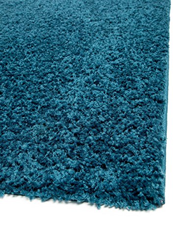 benuta Shaggy Hochflor Teppich Swirls Blau 60×60 cm | Langflor Teppich für Schlafzimmer und Wohnzimmer - 4