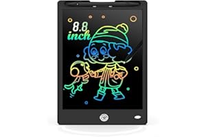 ＲＵＥＩＵＲＩ LCD Writing Tablet, 12 inch Large Colorful Screen Writing Pad Drawing Pad, Doodle and Scribbler Board for Kids,Colourful Screen Drawing Tablet Doodle Board w/Stylus Pen (8.8 Inch(Black))