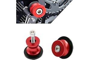 Bonnoeuvre 2pcs Universale M8 Nottolini Forcellone Cavalletto Appoggi Assen Swingarm Spool Screw per Kawasaki Z900 Z800 Z650 Z1000sx/ S1000RR S1000R S1000XR/ CBR250R CBR900RR/ Ducati 749 (Rosso)