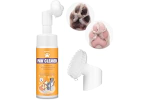 GJYC PET Limpiador de patas para perros y gatos, espuma mágica, limpiador en espuma sin enjuague, champú seco, cepillo limpiador de pies, con extracto de rosa, lavado de control de olores, bueno para
