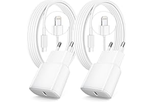Chargeur Rapide pour iPhone, Lot de 2 PD 3.0 Prise USB C avec 2M Cable Lightning for iPhone 14/14Pro/13/13 Mini/13 Pro/13Pro 
