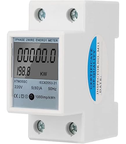 Stromzähler Hutschiene 1 phase Wechselstromzähler LCD Digitaler Stromzähler 80A Stromzähler Hutschiene 1 phase Wechselstromzähler LCD Digitaler Stromzähler 80A