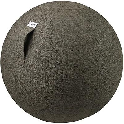 VLUV Ballon-siège VLUV STOV, siège ergonomique pour le bureau et la maison, couleur: Anthracite (gris foncé), Ø 60cm - 65cm, Tissu d'ameublement de qualité supérieure, robuste et indéformable avec une poignée de transport