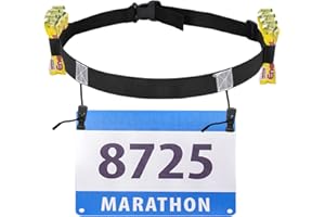 MINICLOSS Startnummernband Laufgurt, mit Start Nummernhalter und 6 Gel-Halter, elastisch Startnummergürtel mit verschiebbaren Kordellaschen Start-Nummern-Gurt für Triathlon, Marathon, Laufen, Radfahren