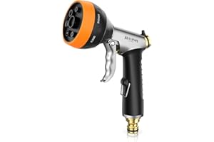 Brandson - Gartenbrause Metall − Handbrause Garten - 7 Sprühbilder - robuster Messingkopf - frostsicher - 3/4 Zoll