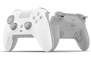 SCUF ENVISION PRO Bezprzewodowy Kontroler do Gier PC - Pięć Zdejmowanych Klawiszy G - Zdejmowane Tylne Łopatki - Natychmiastowe Wyzwalacze - Kompatybilny z iCUE - Biały