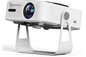 ZENPERFUTURE Smart Projector with Stand Built-in Apps, Native 1080P HD 4K Supported, Mini Home Cinema for Bedroom, Portable Outdoor Projector with Auto Focus & Keystone for Android/iOS, Wifi 5 & Bluetooth 5