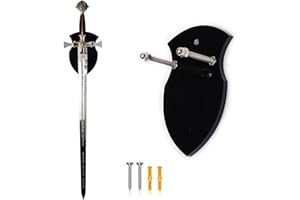 Bavooty Wall Mounted Sword Rack,Sword Wall Mount,Sword Holder,Sword Hook Wall Mounted Display Rack,Plaque Sword Holder,Wall Vertical Sword Wall Display Plaque,Wall Mounted Display Rack Sword,Black