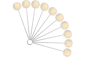 PSYQTSUARY 10 szt. wełnianych pędzli kulkowych, narzędzie do farbowania skóry z metalowym uchwytem, aplikator barwnika do tkanin DIY, projektów rzemieślniczych, piłek wełnianych, narzędzi i materiałów do