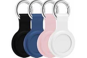 KEYOUNG AirTag Porte clé de Protection en Silicone avec Porte-clés Airtag Anti-Perte Lot de 4 Coques airtag Protection for airtag Apple