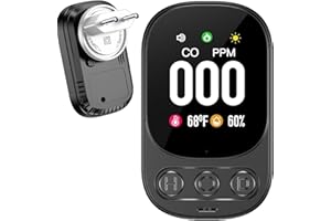 ISIVOUS Kohlenmonoxid Melder mit Display - EN50291 Geprüft CO Warner für Haus, Keller, Garage mit 85dB Alarm, Temperatur & Luftfeuchte Anzeige, Elektrochemischer Sensor für Propan, Erdgas, Butan (Schwarz)