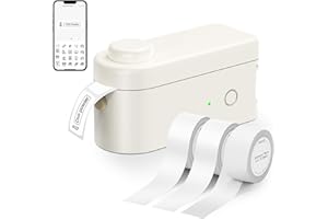 Makeid L1-C Etiquetadora con 3 Rollos de Cinta | Impresora de Etiquetas Portátil, Label Maker para Oficina o Hogar, Compatible con iOS y Android, con Cintas W2T1