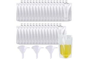 BCZR 30 Pièces Boissons Pochettes avec 3 Entonnoirs,Pochettes 500 ML，pour Flacon pour Party Boissons,Cachette Alcool Festival，Sachets De Boissons，pour Festivals, Fêtes, Pique-Niques, Camping