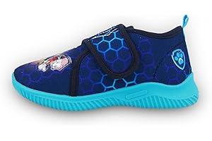 Kids2Go Paw Patrol Jungen Hausschuhe Blau mit Charakter Print und Klettverschluss in Größen