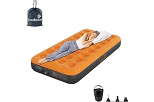 Luxchoice Cama de Aire Camping Colchón Inflable Autoinflable con Bolsa de Viaje Bomba Portátil Recargable para Invitados En El Viajes Camping o en Casa