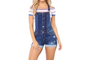 Morbuy-Shop Verano Mujer Petos de Pantalones Corto, Casual Mono Rotos Jeans Bolsillos Elegante Jumpsuits Moda Playa Fiesta Noche Cóctel Overoles Denim Pantalón