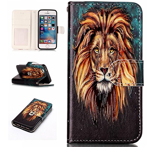 iPhone 5s Case,BONROY® iPhone SE Painting design PU Leather Phone Holster Case, Flip Folio Book Case, Wallet Cover with Stand Function, Card Slots Money Pouch Protective Leather Wallet Case for iPhone SE 5S 5