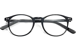 ZENOTTIC Montura de Gafas Redondas de Acetato para Hombres Mujeres Lente Transparentes