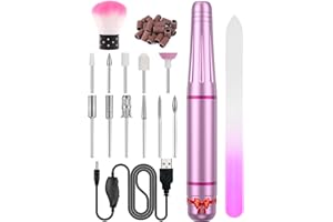 Poiale Ponceuse pour Ongles Professionnelle 12 en 1, 20000RPM Vitesse Réglable,Silencieuse & Sécurité,Lime a Ongle Electrique,Kit de Manucure Pedicure,Puissante et Portable des Débutantes Salon,Maison