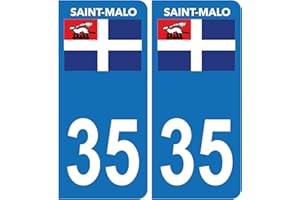 HADEXIA Autocollant Plaque d'immatriculation Voiture 35 Saint Malo