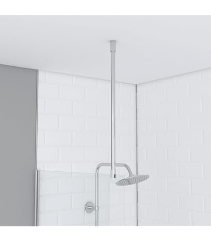 Aqua Roy Paroi De Douche à L'italienne Avec Cadre Blanc 80 Cm Facile à Nettoyer Panneau En Verre De Sécurité 8 Mm Pour Salle Humide Motif Sablé En Acier Inoxydable