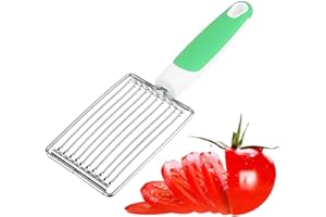 MenYiYDS 1 Pcs Cortadora de Patatas, cortadora con Mango, cortadora de Tomates, cortadora de Frutas de jamón, cortadora de fiambres (Verde)