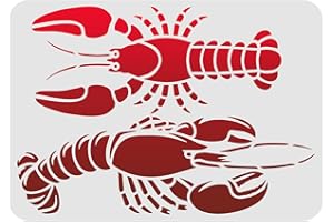 FINGERINSPIRE Hummer-Schablone 29,7 x 21 cm Wiederverwendbare Hummer-Zeichenschablone Meer Ozean Kreaturen Schablonen Meerestiere Schablone zum Malen auf Holzfliesen Papier Stoff Bodenwand