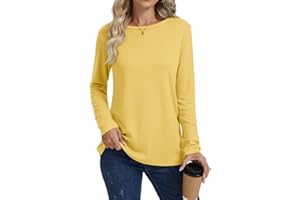 Cuptacc Langarmshirt Damen Locker T-Shirts Für Damen Herbst Oberteile Basic Longsleeve Rundhals Langarm Tops