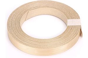 Skelang Birch Wood Veneer, Wood Edging Tape, Iron-on Veneer for Shelf, Wardrobe, Door Frame, Desktop, 19mm×15m