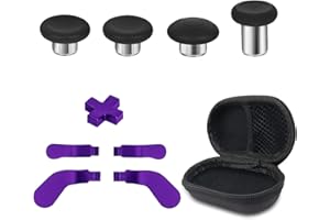 GOPIIPHON Metal Thumbsticks for Xbox Elite Controller Series 2 Replacement Magnetic Buttons Kit Includes 4 Swap Magnetic Joysticks,4 Paddles,1 Standard D-Pads, Accessories Parts for Xbox One Elite 2 (Purple)