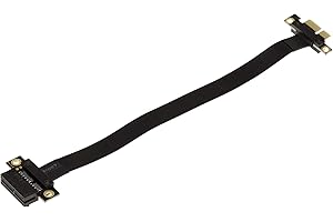 KALEA-INFORMATIQUE Extensor Tipo Riser para Puerto PCI Express x1 a Puerto PCIe x1 con Cable Plano Flexible apantallado, Compatible con PCIe 3.0. Longitud Total 23 cm