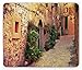 Produktbild Wanderlust Mouse Pad, Ancient Street in Valldemossa Village Mallorca Spain Vintage Door Road, Standard Size Rectangle Non-Slip Rubber Mousepad, Amber Orange Green