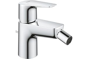 GROHE Mitigeur monocommande Bidet Start Edge, robinet avec tirette de vidage, mousseur économique d'eau, finition brillante et facile à nettoyer, chromé, 23345001 (Import Allemagne)