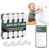 CPX Safety Lock Baby Drawers 10 pcs with 3M Adhesive, Safe Doors and Cabinets Children Without Drilling, Adjustable Lock for