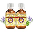 Deve Herbes Rosemary Essential Oil (Rosmarinus officinalis) for Healthy Hair Pure | Non-Sticky | Non-greasy | Lightweight | Men & Women | All Skin Types | Steam Distilled 15ml X 2