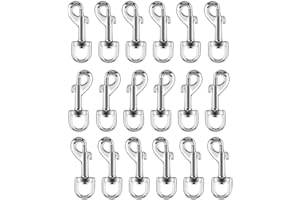 KAIAIWLUO 18 Pcs 360° Swivel Trigger Spring Clip Zinc Alloy Snap Clip Hook for Dog Leash Collar Webbing Bags Strap Camping Hiking Keyring