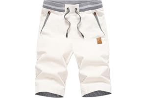 JustSun Short Homme Coton Chino Respirant Short Court Homme