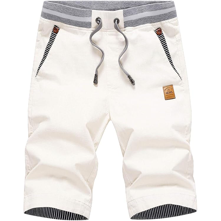 Heersan Pantaloncini Uomo In Cotone: Cargo Shorts Leggeri Con Tasche E Vita Elastica - 5