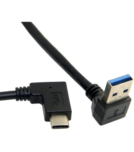 JSER Câble Adaptateur USB 3.0 Mâle Vers Micro Mâle Coudé à 90