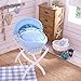 Izziwotnot Blue Gift Moses Basket (White Wicker)